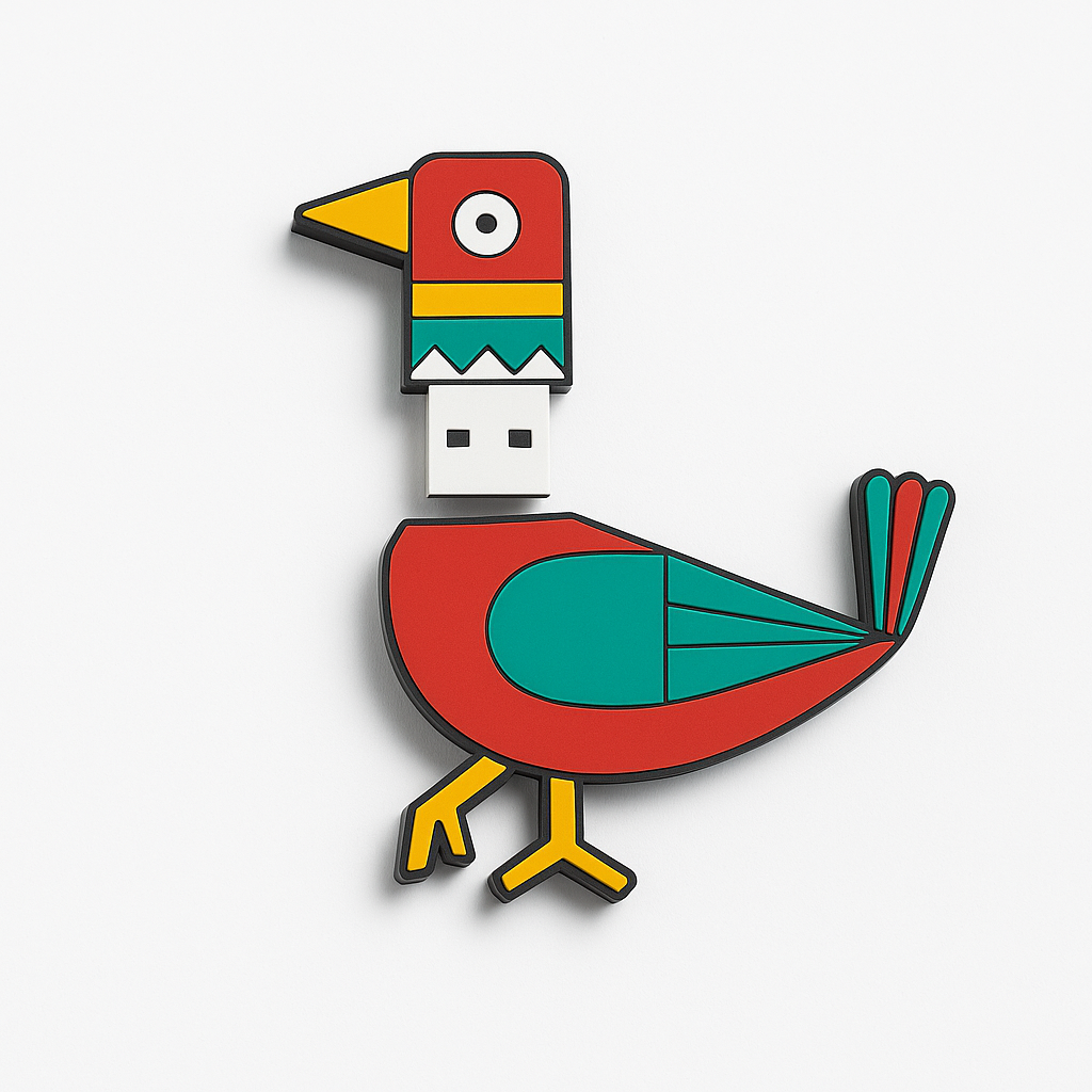 Cute Cartoon Bird Silicone USB Pendrive Cover