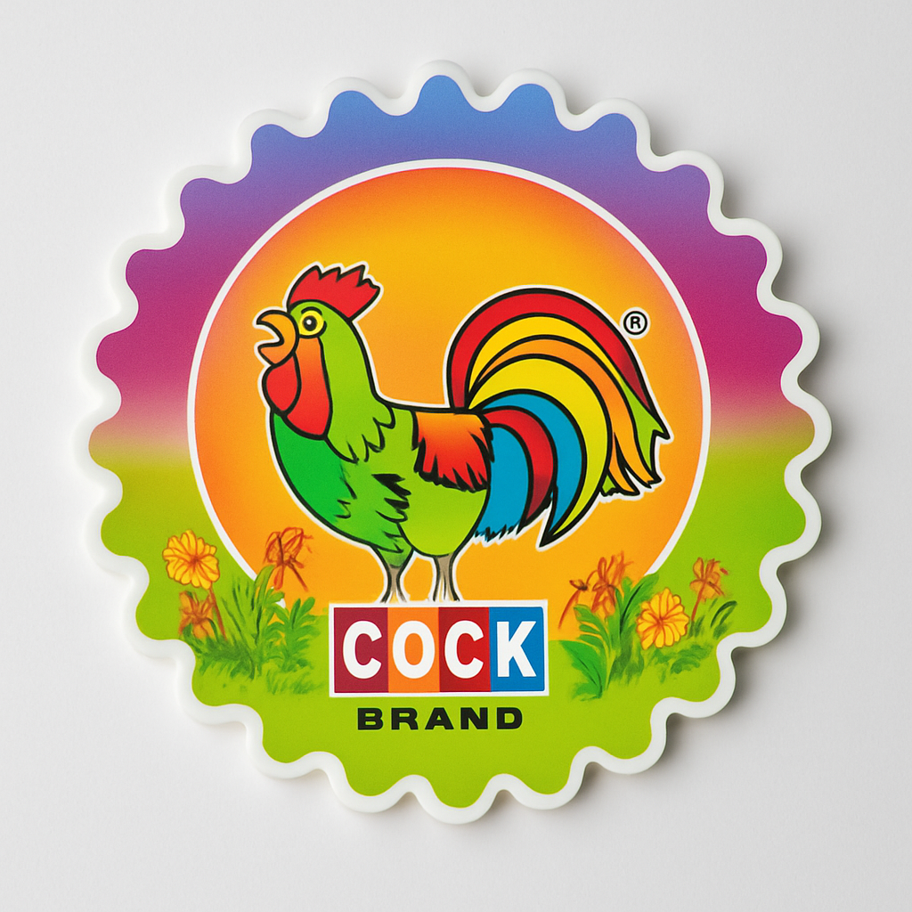 Silicone Custom Printed Tea Coaster – Cock Brand Design