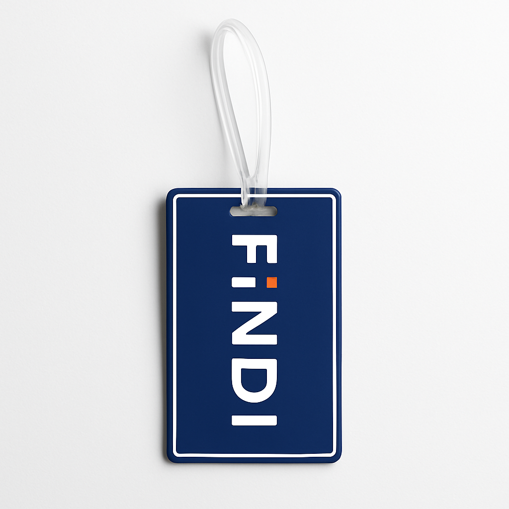 Premium Silicone Luggage Tag – Single-Sided Design with Secure Loop (FINDI Branding)