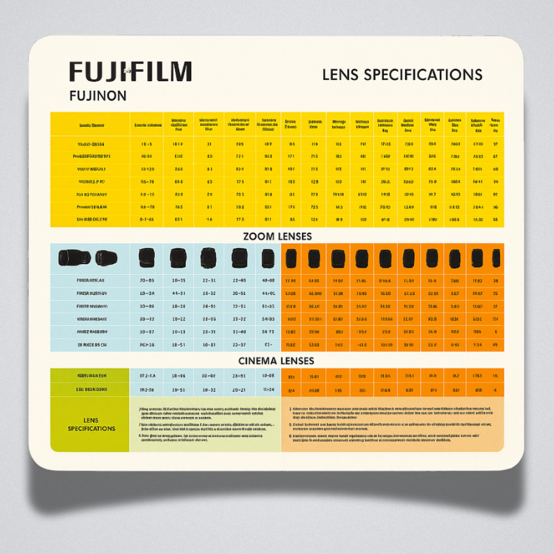 Fujifilm Lens Specifications Silicone Mouse Pad – Durable & Anti-Slip